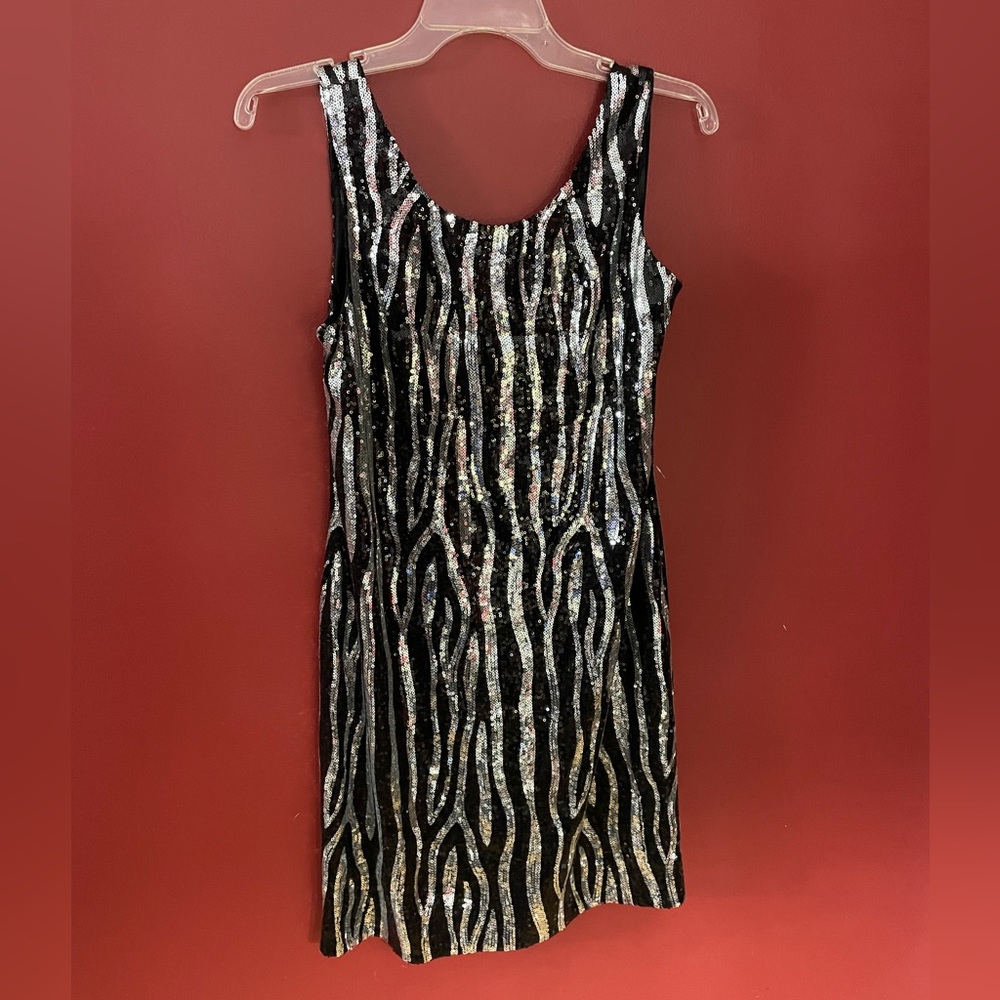 Sequin zebra dress. I don’t remember the brand. Pristine!